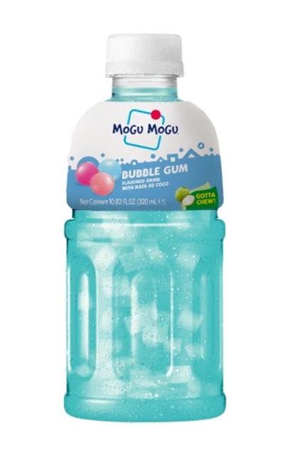 Bevanda gusto bubble gum con Nata de Coco - Mogu Mogu 320 ml.